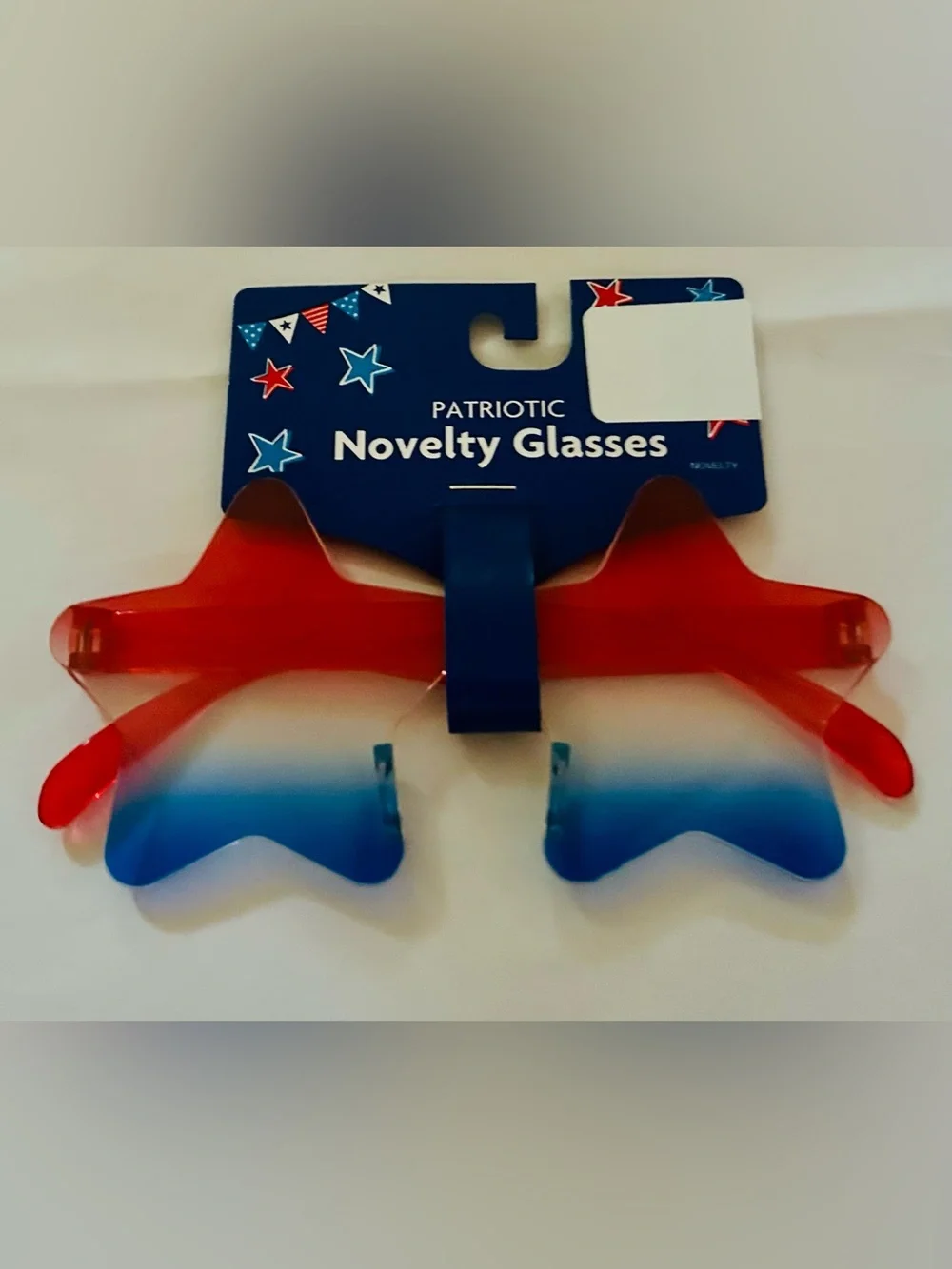 New Patriotic Red Clear Blue Novelty Glasses Star Shaped Kids Men’s Women’s